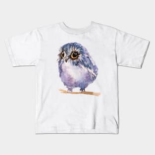 Watercolor Derpy Owl Kids T-Shirt